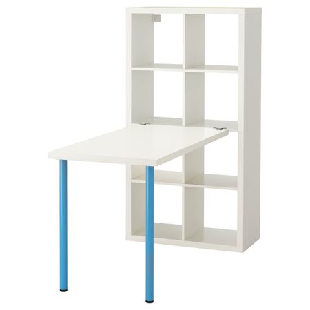 Стол, комбинация, белый, синий 77x147x159 см IKEA KALLAX КАЛЛАКС 792.281.23