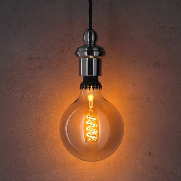 Подвесной светильник с лампочкой, шаровидный серое прозрачное стекло, темно-серый 200 Люменx125 мм IKEA РОЛЛЬСБУ / ГОТХЕМ - фото 3