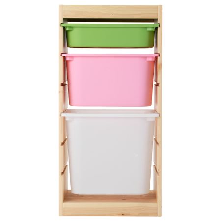 Комбинация для хранения ТРУФАСТ, сосна, разноцветный (44x30x91 см)