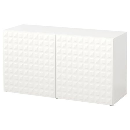 Стеллаж с дверьми БЕСТО, Дьюпвикен белый (120x40x64 см)