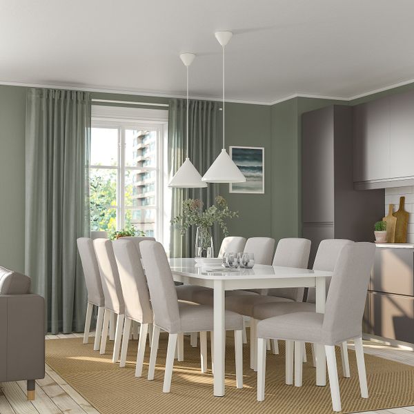 Стол и 8 стульев, белый/Оррста светло-серый 150/205/260 см IKEA STRANDTORP СТРАНДТОРП / BERGMUND БЕРГМУНД 694.411.00 - фото 2