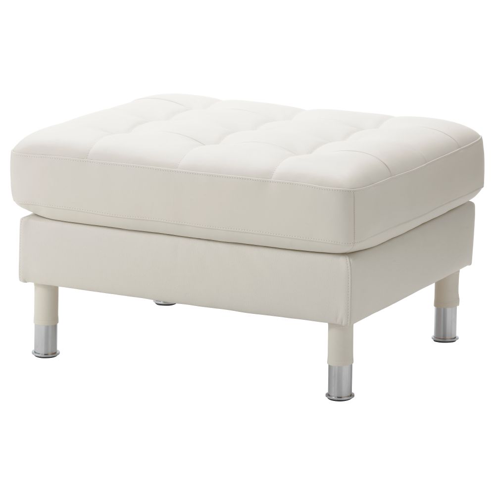 Табурет для ног ЛАНДСКРУНА, Гранн, Бумстад белый/металл - фото 1