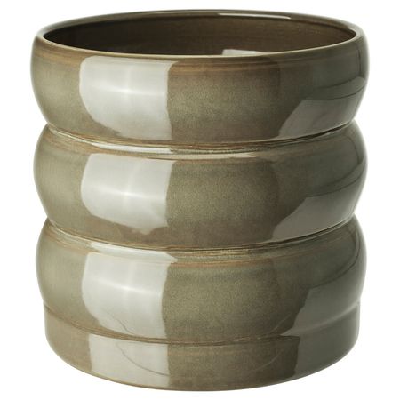 HASSELBUKETT ХАССЕЛБУКЕТТ Кашпо - д/дома/улицы/зеленый/коричневый 15 см