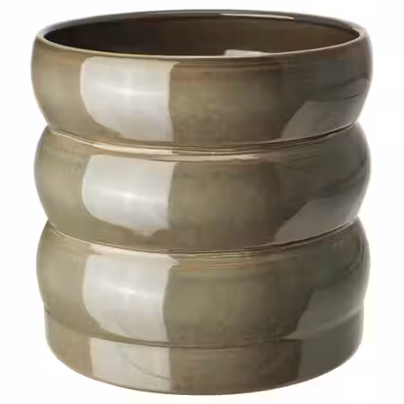 HASSELBUKETT ХАССЕЛБУКЕТТ Кашпо - д/дома/улицы/зеленый/коричневый 15 см