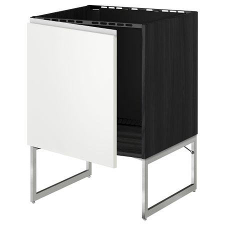 Напольный шкаф для раковины МЕТОД, черный, Нодста белый (60x60x60 см)