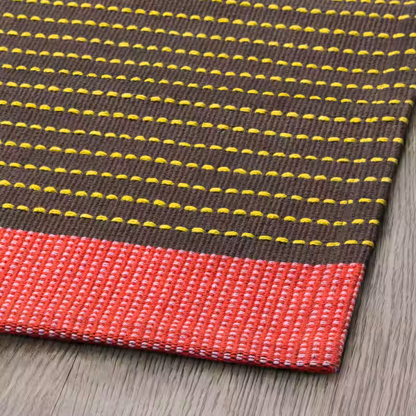 BÄRTRÅD Ковер, безворсовый - разноцветный/орнамент «полоска» 60x90 см - схема-чертеж с размерами