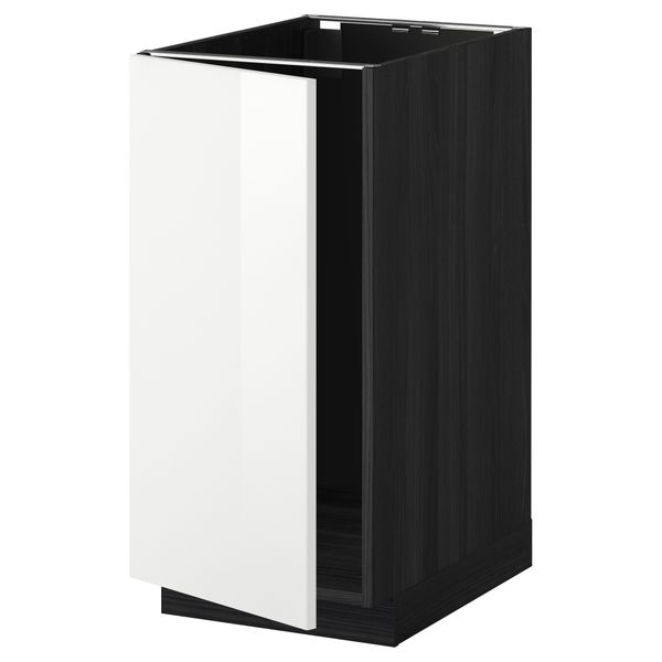 Напольный шкаф для мойки, мусорных контейнер МЕТОД, черный, Рингульт белый (40x60 см) - схема-чертеж с размерами