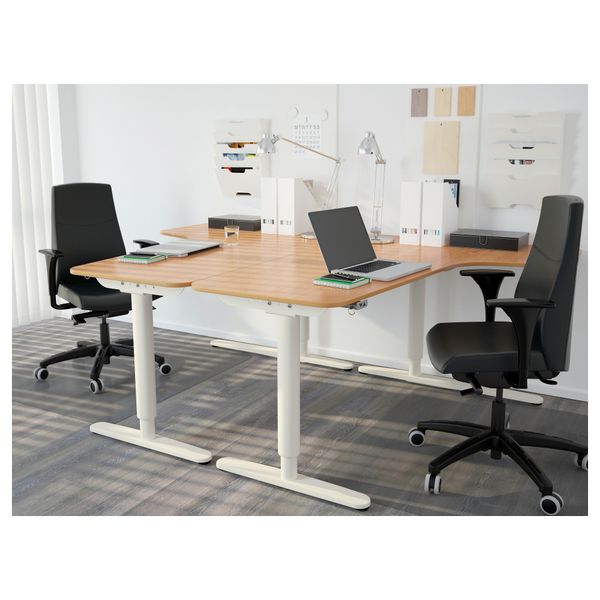 Угловой письменный стол правосторонний, трансформатор БЕКАНТ, дубовый шпон, белый (160x110 см) - схема-чертеж с размерами