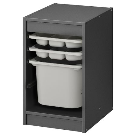 Комбинация с контейнером и лотками, серый, серый, 34x44x56 см IKEA TROFAST ТРУФАСТ 395.161.06