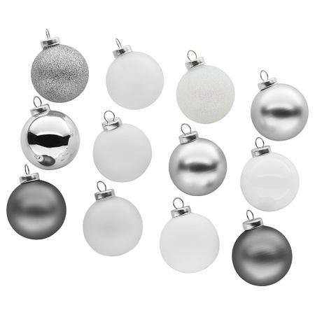 Украшение, шар ВИНТЕР 2017, стекло, серебристый белый (5 см)