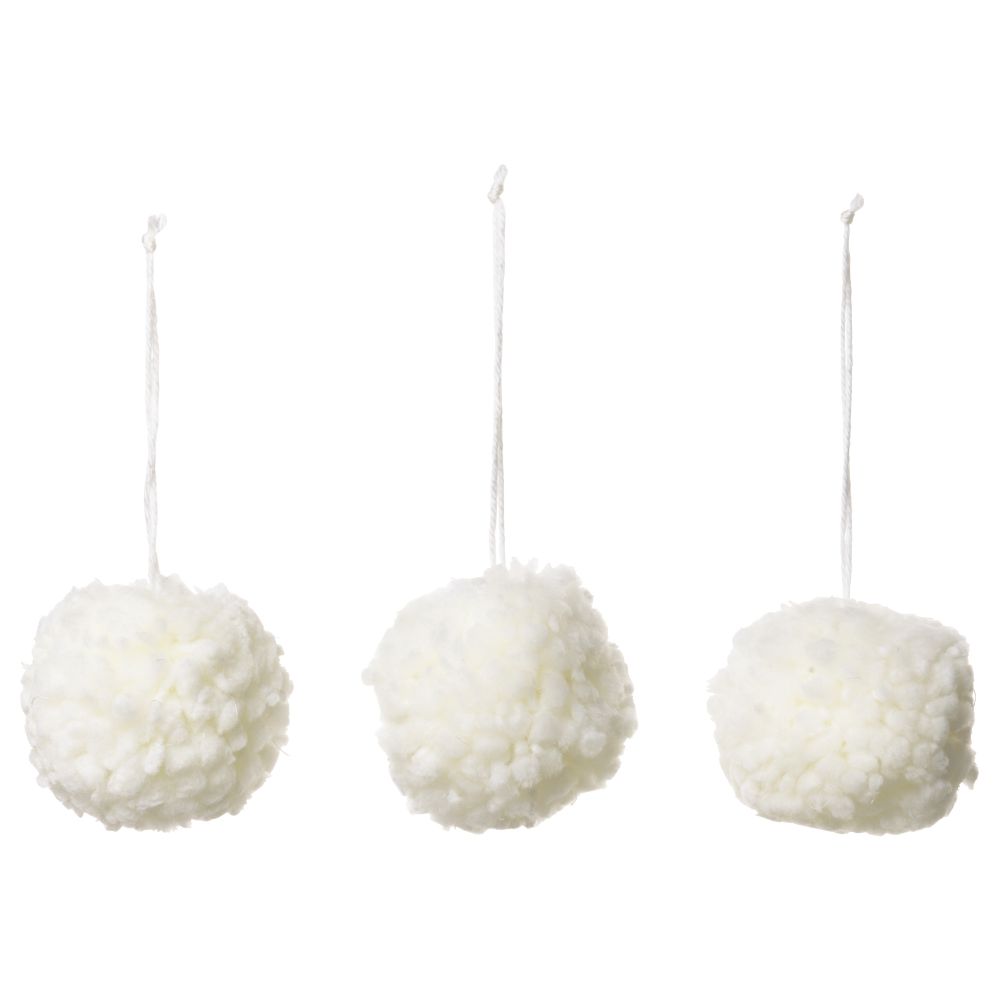 Украшение подвесное ВИНТЕР 2016, шар, белый - фото 1