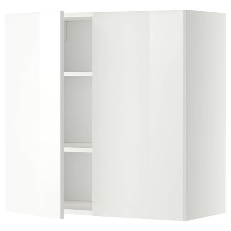 Навесной шкаф с полками/2дверцы, белый/Рингульт белый 80x80 см IKEA METOD МЕТОД 692.322.67