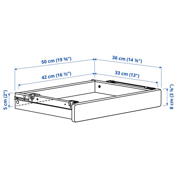 Письменный стол, комбинация, белый, светлый серо-зеленый, 117x60 см IKEA RELATERA 895.557.65 - схема-чертеж с размерами