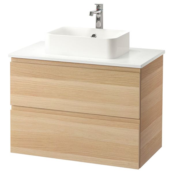 Шкаф со столешницей 45x32 раковина, 82x49x72 cm IKEA HÖRVIK ХОРВИК, GODMORGON ГОДМОРГОН, TOLKEN ТОЛКЕН 593.131.60 - фото 1