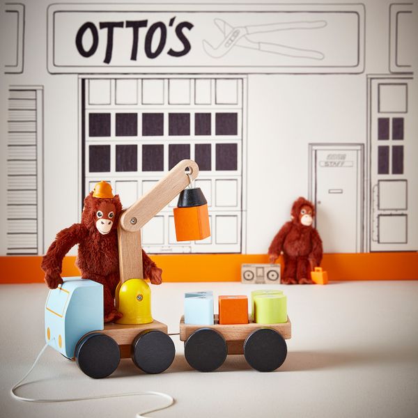 Подъёмный кран с кубиками, разноцветный/бук IKEA MULA МУЛА 403.646.49 - схема-чертеж с размерами