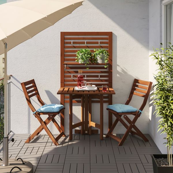 Складной стол, стенной крепеж,д/сада, коричневая морилка 80x56 см IKEA ÄPPLARÖ ЭПЛАРО 003.763.38 - фото 2