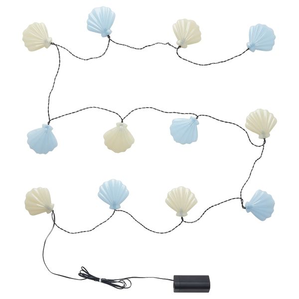 Гирлянда, 12 светодиодов, украшение для сада/с батарейным питанием ракушка IKEA SOLVINDEN СОЛВИДЕН 305.146.92 - фото 1