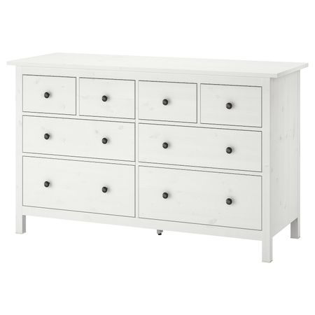 Комод с 8 ящиками, белая морилка 160x96 см IKEA HEMNES ХЕМНЭС 403.684.40