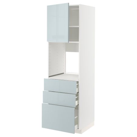 Высокий шкаф для духовки, дверь, 3 ящика, 60x60x200 cm IKEA METOD МЕТОД, MAXIMERA МАКСИМЕРА 794.796.06