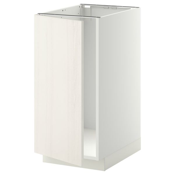 Напольный шкаф для мойки, мусорных контейнер МЕТОД, белый, Росдаль белый (40x60 см) - схема-чертеж с размерами