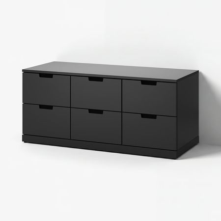 NORDLI Комод с 6 ящиками - антрацит 120x54 см