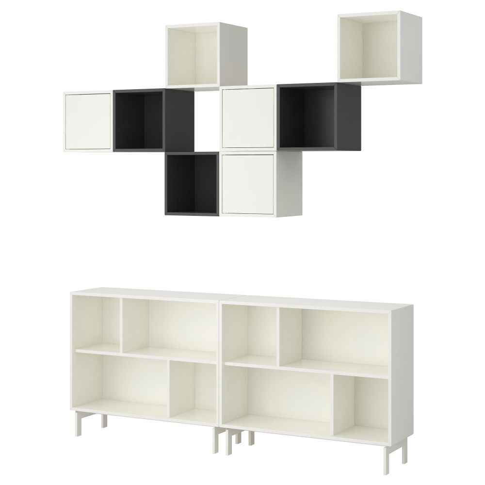 Стеллаж ВЭЛЬЕ, белый, серый - фото 1