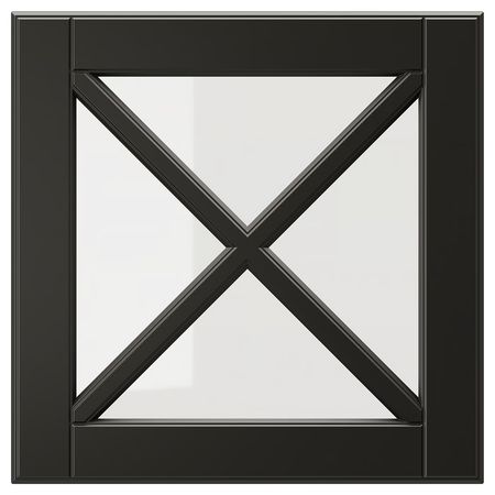 BODBYN Стеклянная дверца с переплетом - чёрный 40x40 см