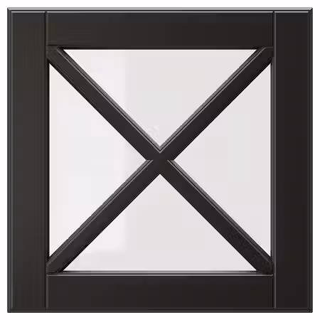 BODBYN Стеклянная дверца с переплетом - чёрный 40x40 см