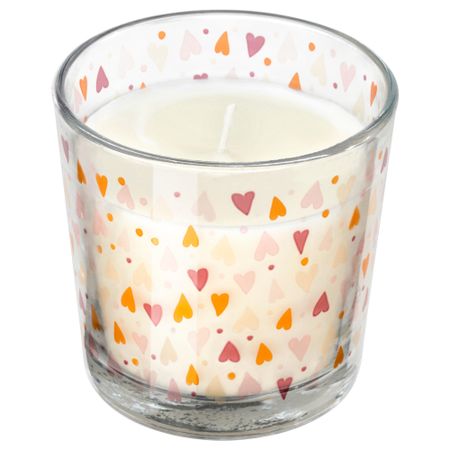 Ароматическая свеча в стакане СИНЛИГ, Ванильное удовольствие, сердце круги (7.5 см)