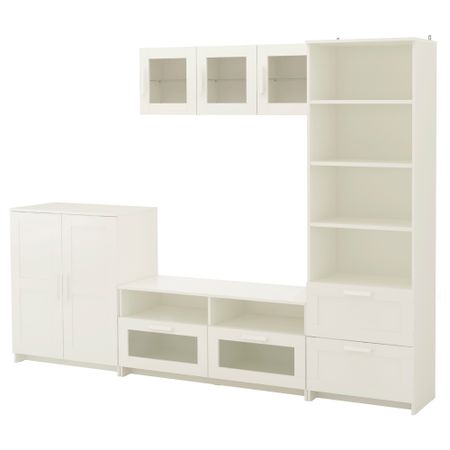 Шкаф для ТВ, комбинация БРИМНЭС, белый (260x41x190 см)