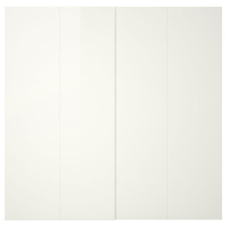Пара раздвижных дверей ХАСВИК, глянцевый, белый (200x236 см)
