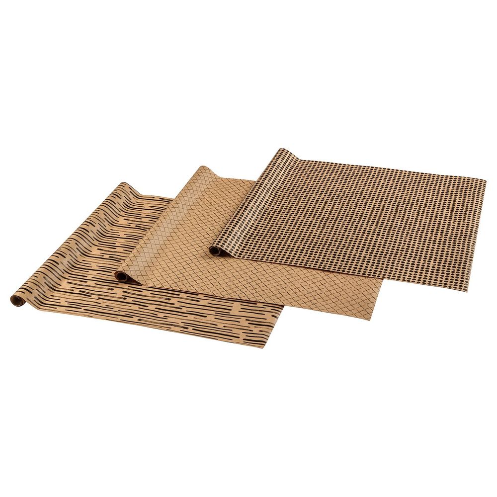 Рулон оберточной бумаги, естественный, черный 3x0.7 м IKEA ГИВАНДЕ 404.139.75 - фото 1