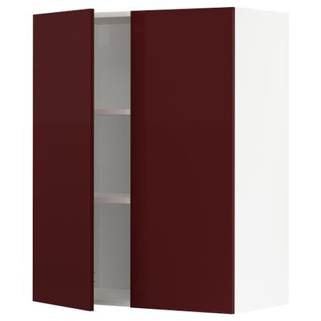 Навесной шкаф с полками, 2 дверцы, 80x100 cm IKEA METOD МЕТОД 694.625.26