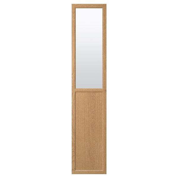 Панельная, стекляная дверца ОКСБЕРГ, дубовый шпон (40x192 см) - схема-чертеж с размерами