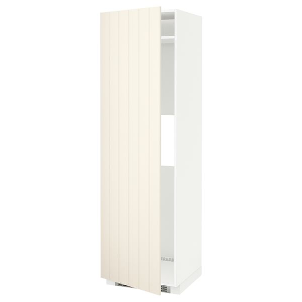 Высокий шкаф для холодильника или морозильника, с дверцами МЕТОД, белый, Хитарп белый с оттенком (60x60x200 см) - схема-чертеж с размерами