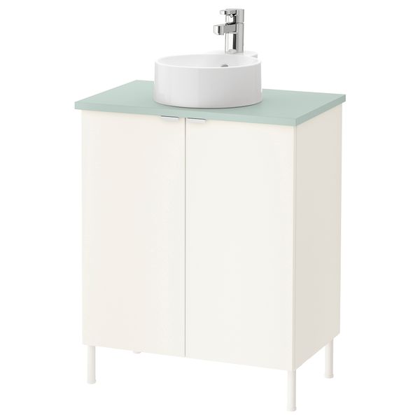 Шкаф под раковину с 2 дверцами ЛИЛЛОНГЕН/ВИСКАН / ГУТВИКЕН, белый, бледно-зеленый (62x40x87 см) - фото 1