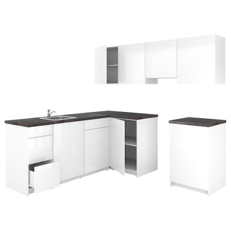 Кухня, глянцевый белый 220x240x220 см IKEA KNOXHULT КНОКСХУЛЬТ 094.015.45