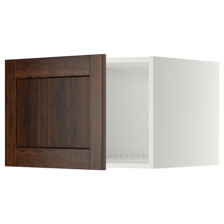 Верхний шкаф для холодильника/морозильн, белый/Эдсерум коричневый 60x40 см IKEA METOD МЕТОД 394.450.29