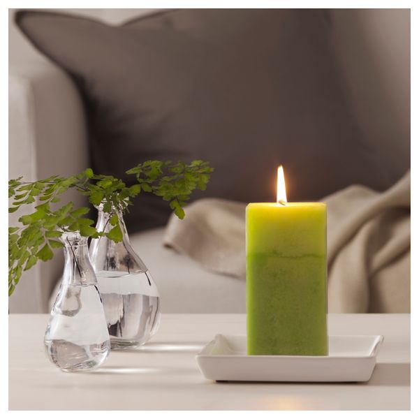 Формовая свеча, ароматическая АНСОКА, Летнее утро, зеленый (14 см) - фото 2