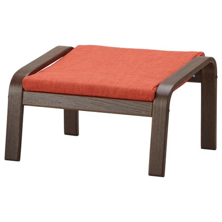 Табурет для ног ПОЭНГ, коричневый, Шифтебу темно-оранжевый