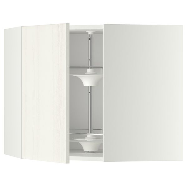 Угловой навесной шкаф с вращающейся секцией МЕТОД, белый, Росдаль белый - схема-чертеж с размерами