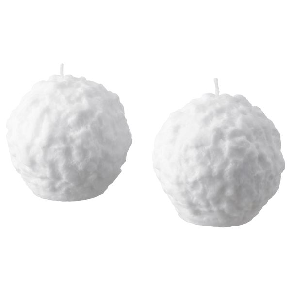 Неароматическая свеча формовая ВИНТЕР 2015, снежок, белый (8 см) - схема-чертеж с размерами