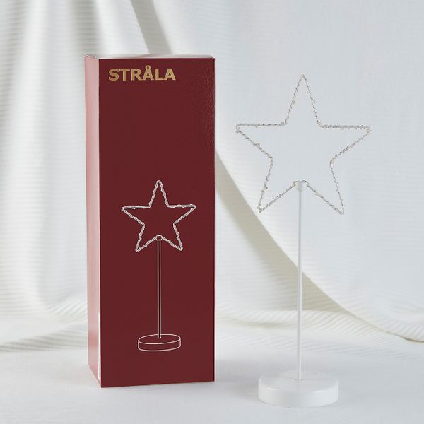 Светодиодное настольное украшение, с батарейным питанием, звезда IKEA СТРОЛА 504.440.33 - схема-чертеж с размерами