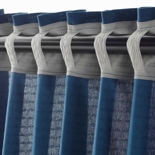 Гардины с прихватом, 2 шт., синий 145x300 см IKEA AMILDE АМИЛЬДЭ 704.279.33 - схема-чертеж с размерами