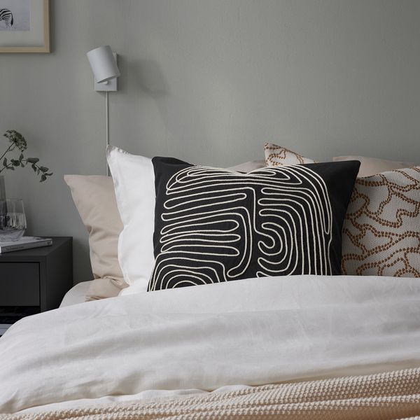 Чехол на подушку, 50x50 см, черный-белый IKEA BRUNBRÄKEN 205.542.40 - фото 5