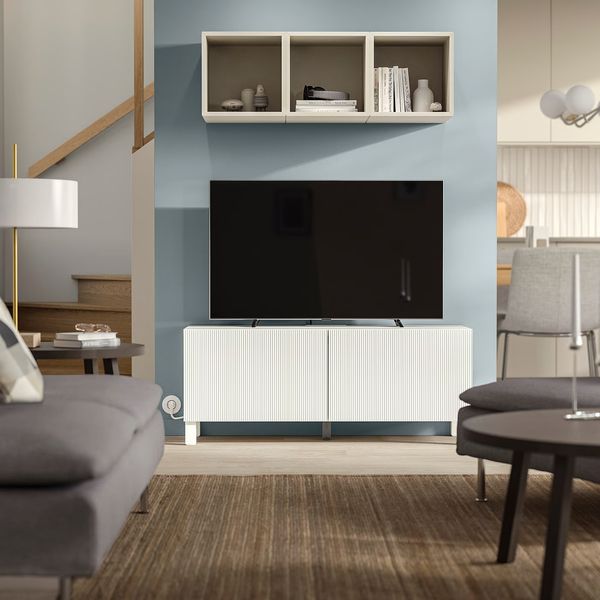 BESTÅ Тумба под ТВ, с дверцами - белый/Förvaltare белый 120x42x48 см - фото 2