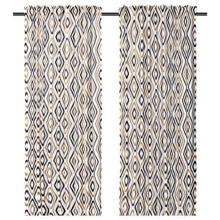 Гардины, 2 шт., разноцветный, 145x300 см IKEA ÄNGSKOVALL 505.785.22