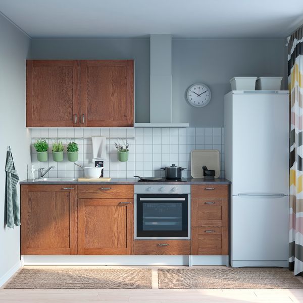 Кухня, под коричневый мореный ясень 220x61x220 см IKEA KNOXHULT КНОКСХУЛЬТ 494.177.71 - фото 2