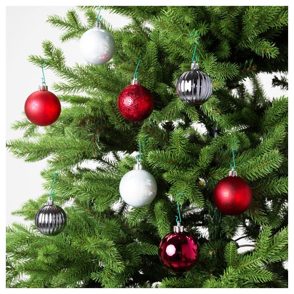 Шарики, 35 шт. ВИНТЕР 2016, красный, серебристый - схема-чертеж с размерами