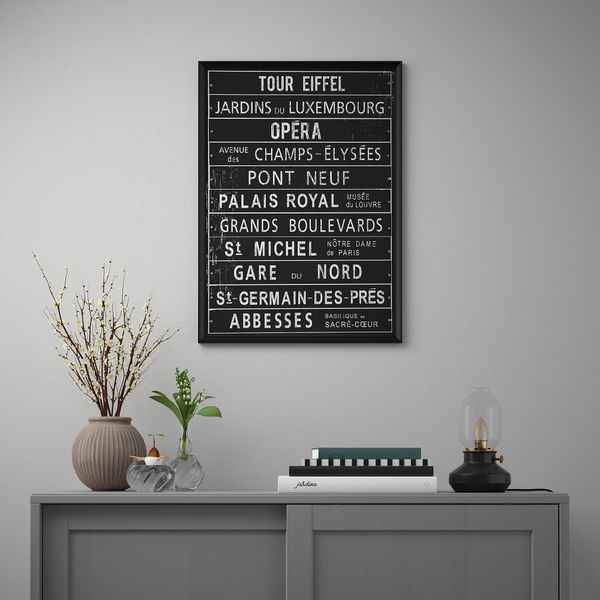 Постер, Пункты назначения, 50x70 см IKEA DRÖMBILD ДРЁМБИЛЬД 704.418.30 - схема-чертеж с размерами